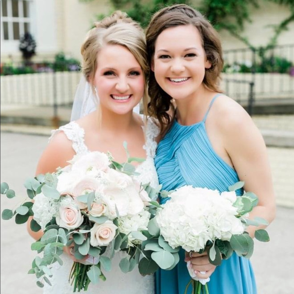 Dusty blue bridesmaid dress, fits size 2/4!!